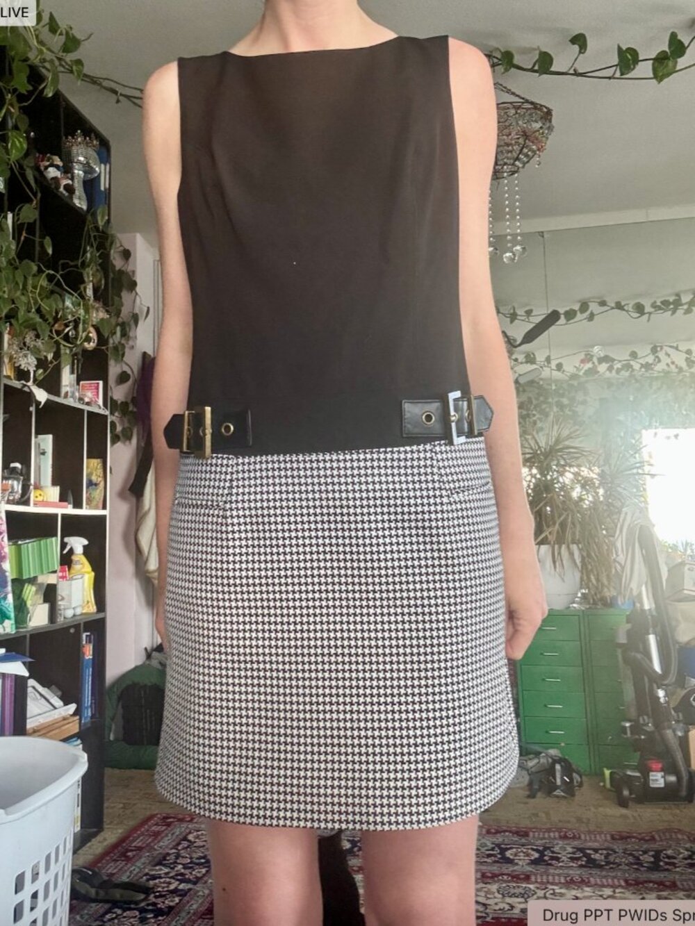 Laundry by Shelli Segal Houndstooth Buckle Dress 8